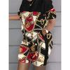 Women Fashionable Casual Summer 3D Print Oversized Top and Shorts Two Piece Tracksuit Set