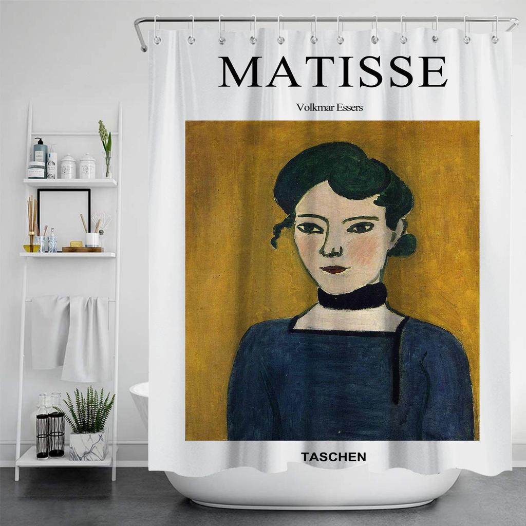 Famous Painting Waterproof And Mildew Proof Shower Curtainnordic Style Shower Curtain Set Hook Home Decoration Bathroom Curtains