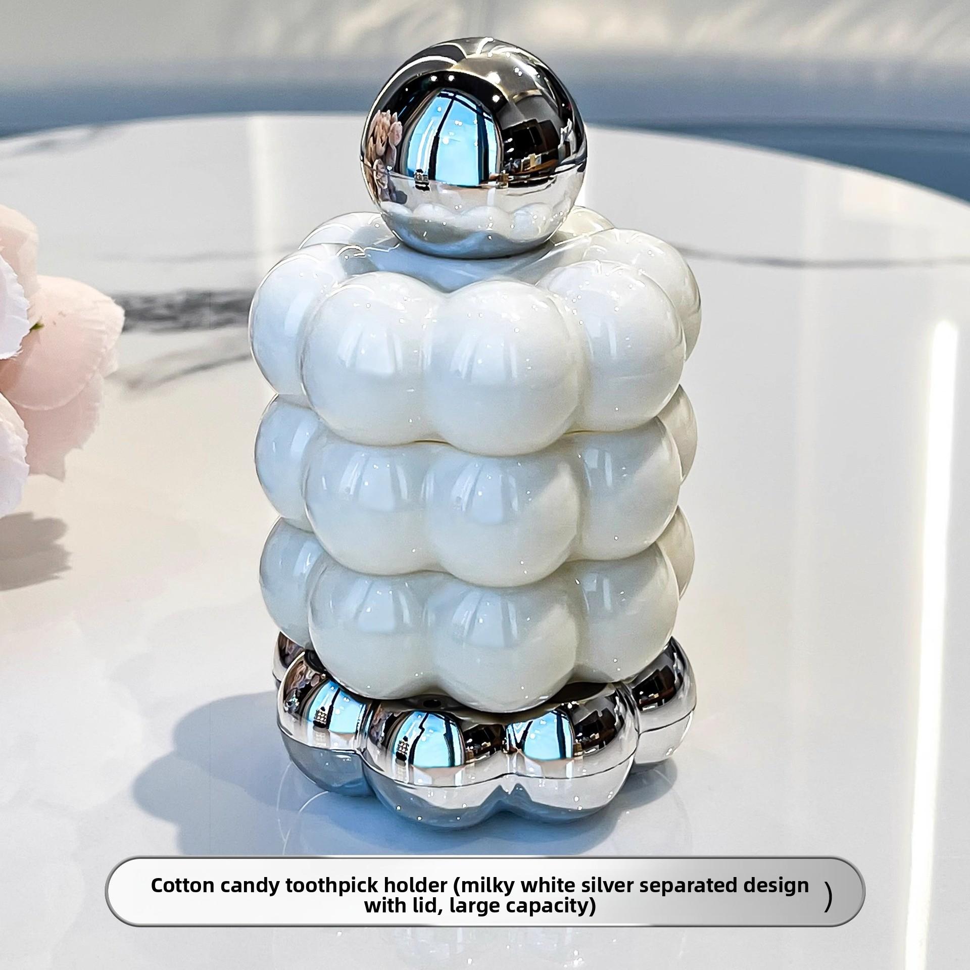 Light luxury marshmallow toothpick box household creative living room toothpick holder dental floss box cotton swab box toothpick case