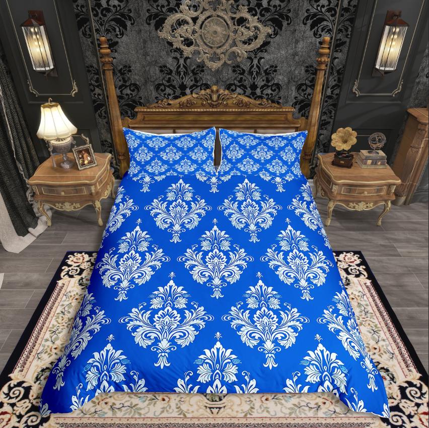 Homewish Bohemian Damask Duvet Cover SetTraditional Floral For Teens Bedding SetExotic Style Comforter Cover Set