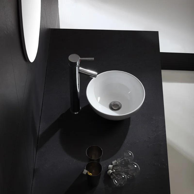 Family Apartment Bathroom White Ceramic Bathroom Sink Faucet Combination Counter Top Wash Basin