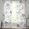 Summer Ocean Retro Watercolor Tulle Window Curtains for Bedroom Luxury Home Decor Drapes in Living Room Chiffon Panels