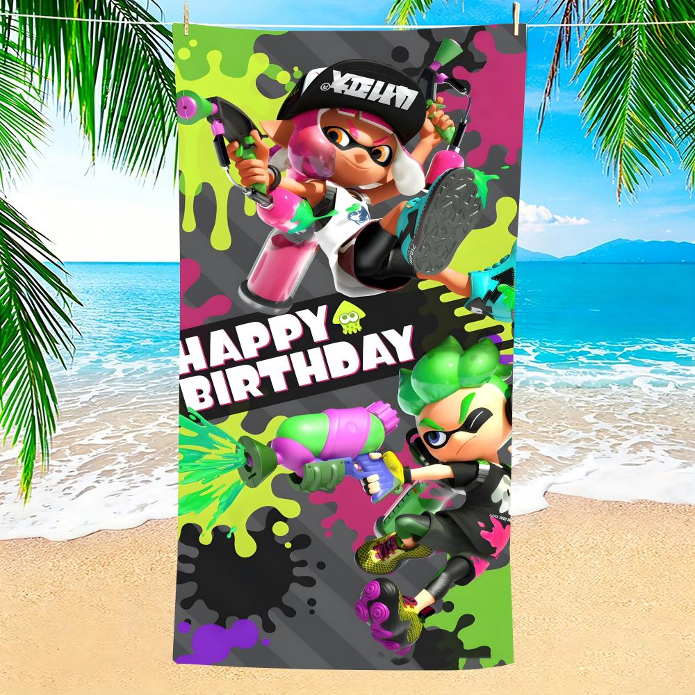 Towel Microfiber Beach Towel, Quick-Dry, Sand-Free, Ultra-Fine Fiber, Super Soft. S-Splatoons