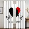 Valentýn Romantická růže Závěsy s láskou Svatební dekorace Závěsy 2 panely Deluxe Obývací pokoj Ložnice Dekor okenní závěsy