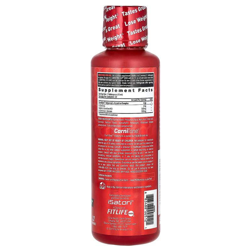 L-Carnitine LS3 3000, Gummy Bear, 3,000 mg, 16 fl oz (480 ml)