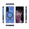 For Samsung Galaxy S25 Edge Magnetic Case Rotating Metal Kickstand PC + TPU Phone Back Cover