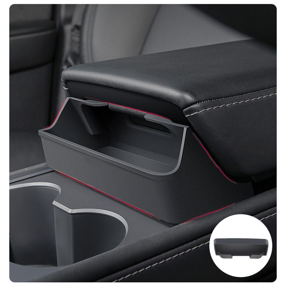 Auto-Brillenbox für Tesla Model 3 Y Mittelarmlehne Versteckte Aufbewahrungsbox Organizer Innenzubehör Grau Autozubehör