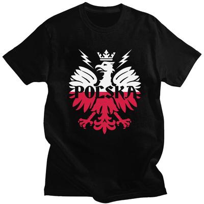 Niestandardowe Koszulki Męskie z Orłem Polskim 100% Bawełna T-shirty Dumna Polska Koszulka z Krótkim Rękawem Odzież