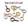 100-200Pcs Tiny Mini Eye Pins Screw Clasps Gold Connector Pendants Threaded Hooks For DIY Jewelry Making Findings Accessoies