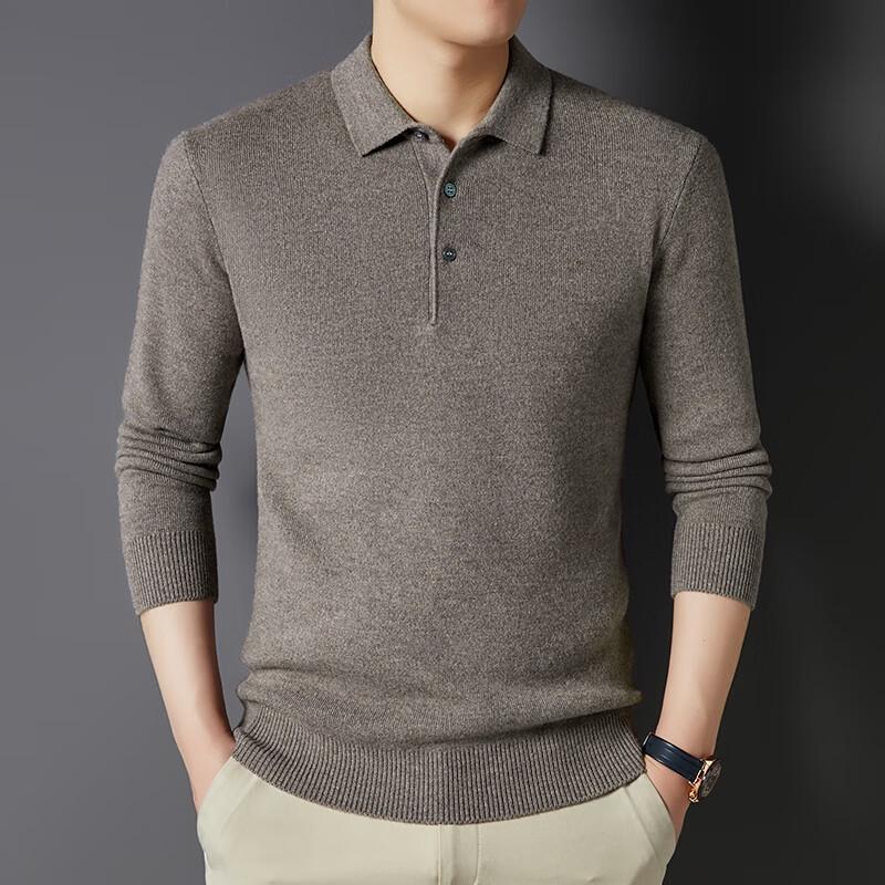 

Элитный мужской вязаный свитер из 100% шерсти с лацканами 3XL