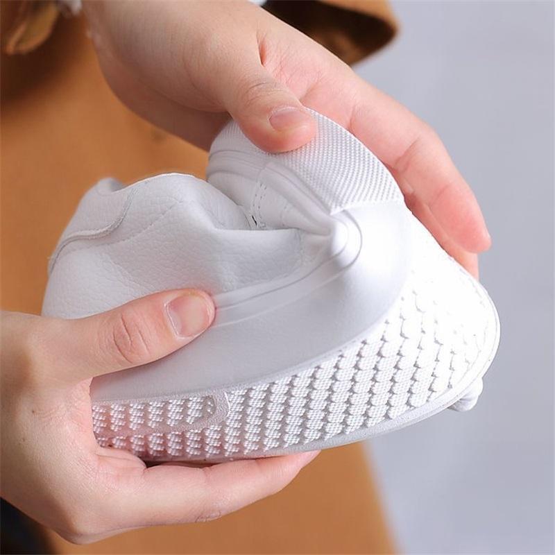 Women Spring Autumn Korean Style Breathable Leather Flat Sneakers Running Shoes