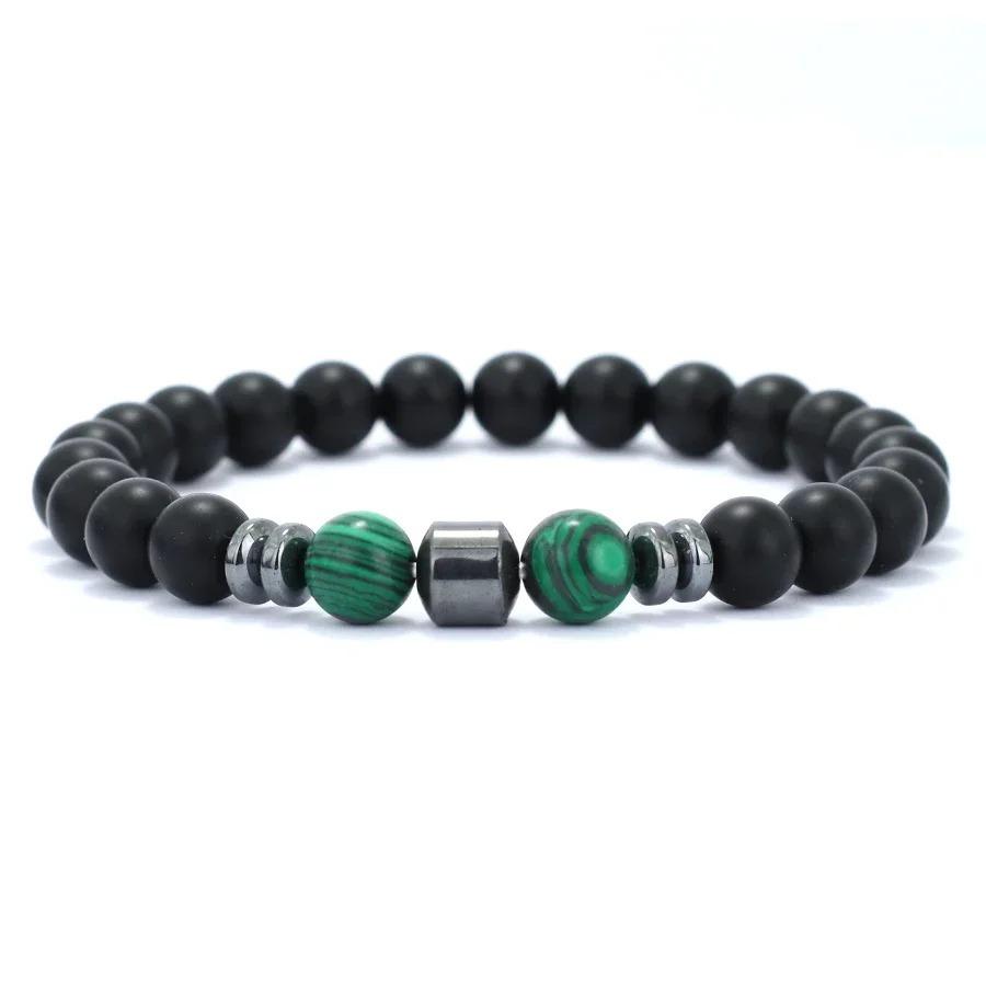 New Design Men Bracelet Jewelry 8mm Black Onyx Tiger Eyes Lava Turquoises Stone Braslet Hombre Suppliers