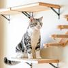Wall-Mounted Cat Tree Combo Set Crafted from Solid Wood This Wall-mounted Aerial Playground Features a Cat Bed