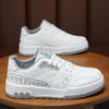 Men's Trendy White Breathable Thick-Soled Sneakers - Versatile Casual Skate Shoes