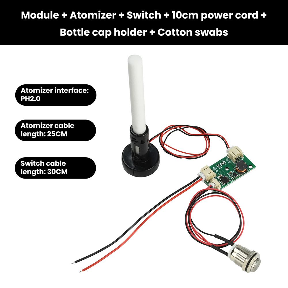 DC5V Ultrasonic Humidifier Module DIY Kit With External Switch Atomizer Drive Module Circuit Board Continuous Intermittent Modes