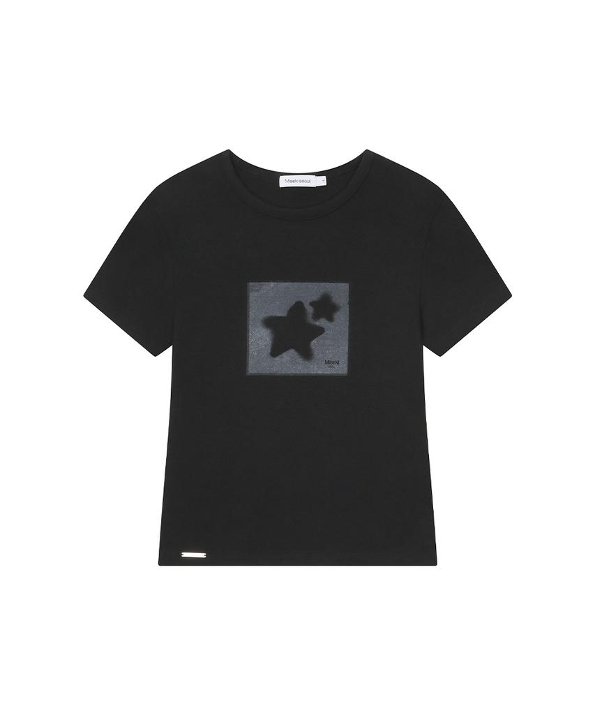 MISEKI SEOUL Midnight Stars Fitted Short Sleeve Black