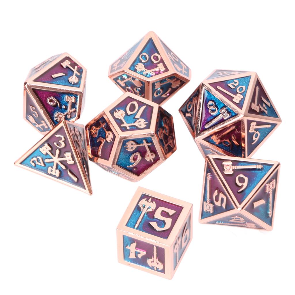 7Pcs Metal Polyhedral Dice Set RPG Card Games Odorless Table Game Gear Dice for Table Games