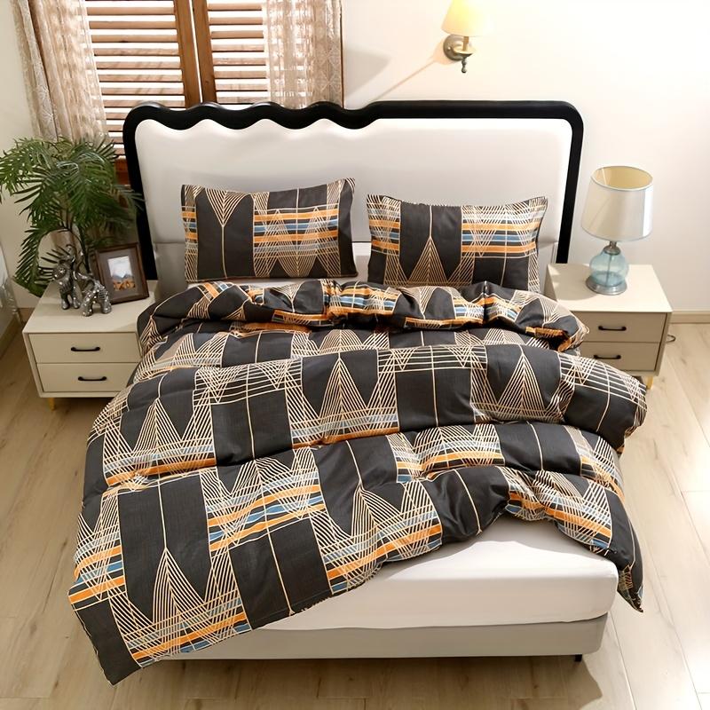 3pcs Polyester Printed Floral Soft Skin-Friendly Quilt Cover Three-Piece Set (One Quilt Cover Plus Two Pillowcases) Suitable