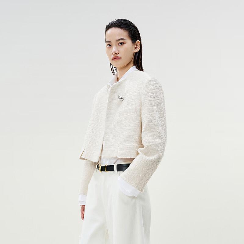 

КУРТКА LESS 2025 Весна Хлопковая смесь Круглый вырез Прямой крой S