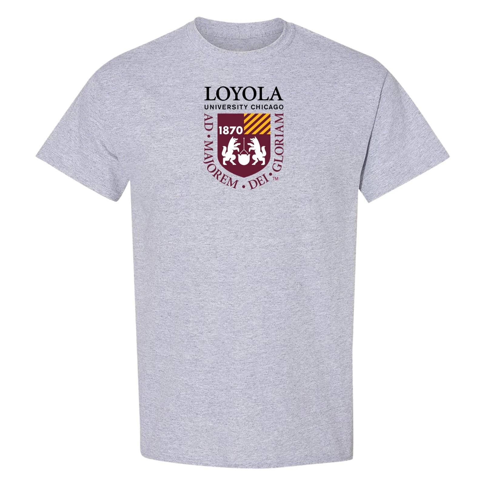 Loyola Chicago Ramblers Institutional Logo Short Sleeve Shirt - Sport Grey 3XL