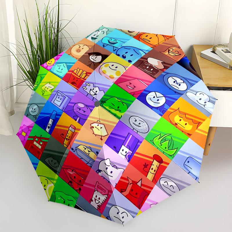 

Character Grid, Cartoon Icons Themed Automatic Opening and Closing Umbrella, Compact Travel Umbrella, Lightweight and Portable, Suitable for