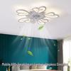 LED Flush Mount Fan Light with Silent Oscillation and Variable Frequency for Living Room/Bedroom