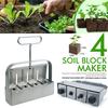 New Handheld Seedling 4 Soil Block Maker 2 Inch Soil Blocking Tool for Garden Prep Seedlings Cuttings Greenhouse Garden Supplies