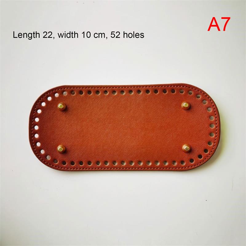 תחתית תיק עור עשה זאת בעצמך בעבודת יד אובלית עגולה אביזרי תיק תחתית לתיקים