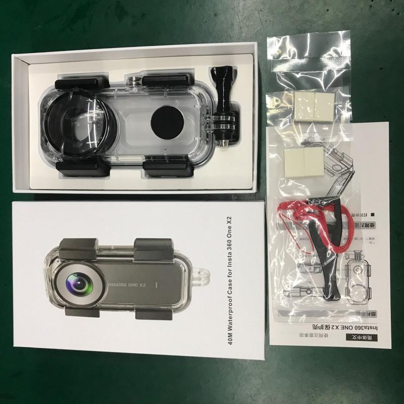 Insta360 ONE X2 Waterproof Housing Case Underwater Diving 40m Depth Protection Shell Transparent Black Lens Cover