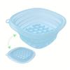 Square Ice Face Basin with Detachable Ice Compartments - Foldable, Ergonomic 30° Design for Portable Skincare at Home