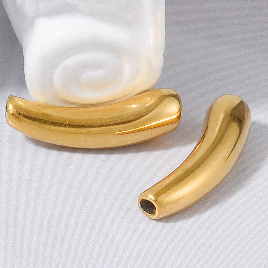 6/12pcs Big/Small Hole Star Heart Pea Real Gold Plated PVD No Fade Stainless Steel Beads For Jewelry Making Supplies Spacer Bead