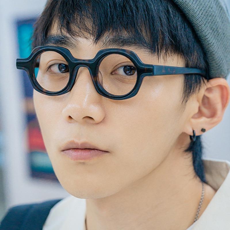 Hexagon Glasses Frame Handmade Eyewear Clear Lens Glasses Transparent Eyeglasses Acetate Spectacles