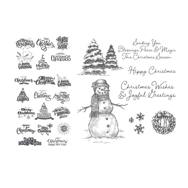 Buy Merry Christmas Silicone Clear Seal Stamp DIY Scrapbooking ...