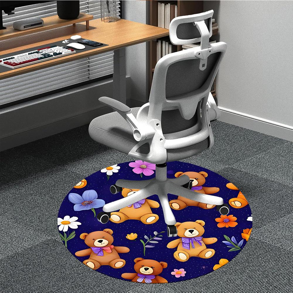 

1pc Teddy Bear Floral Pattern Carpet for Office Non-Slip, Round Carpet, Soft & Comfortable, Carpet for Office, Lightweight Round Floor Mat yy251226072 80cm by 80cm