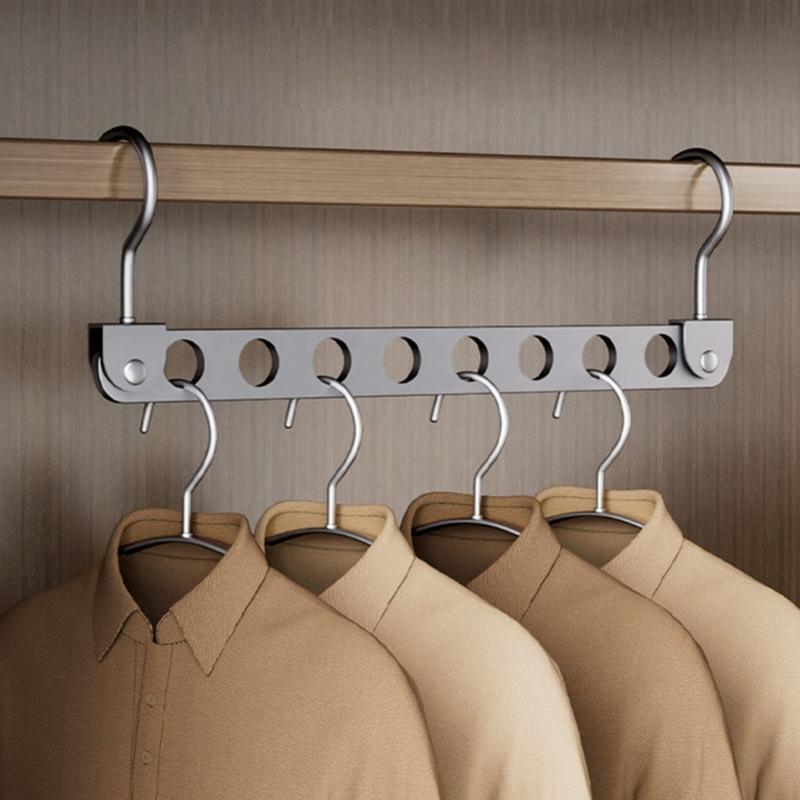 Space Saving Lightweight Garment Rack 6/8 Hooks For Scarves Ties Towels Foldable Storage Solution Closet Essential