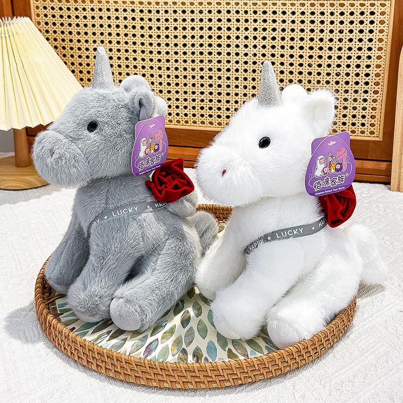 Cross-border Rose Unicorn Plush Toy - Cute Simulation Doll Gift for Girls