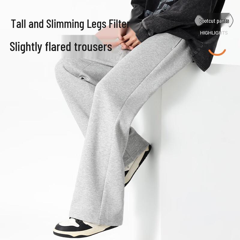 GENIOLAMODE Men's Relaxed Fit Bootcut Trousers
