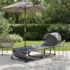 Folding Beach Lounger with Canopy Foldable Face Down Tanning Cot Ergonomic