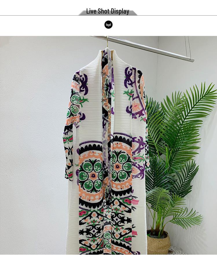 Plus Size White Turkish Print Abaya Cardigan for Women