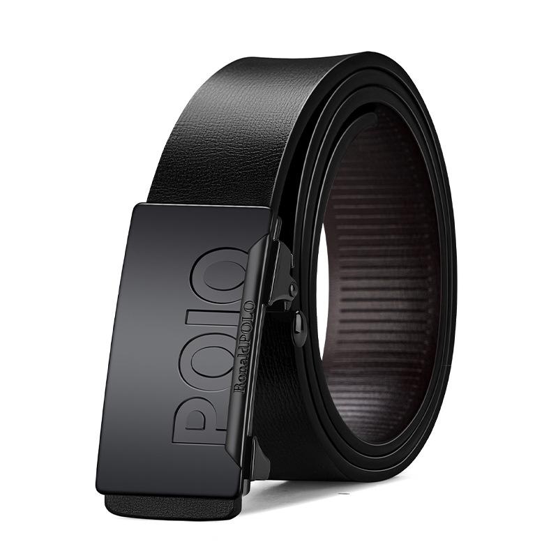 Platinumstone Men's Genuine Leather Belt - Automatic Buckle, Business Casual, in Stock.