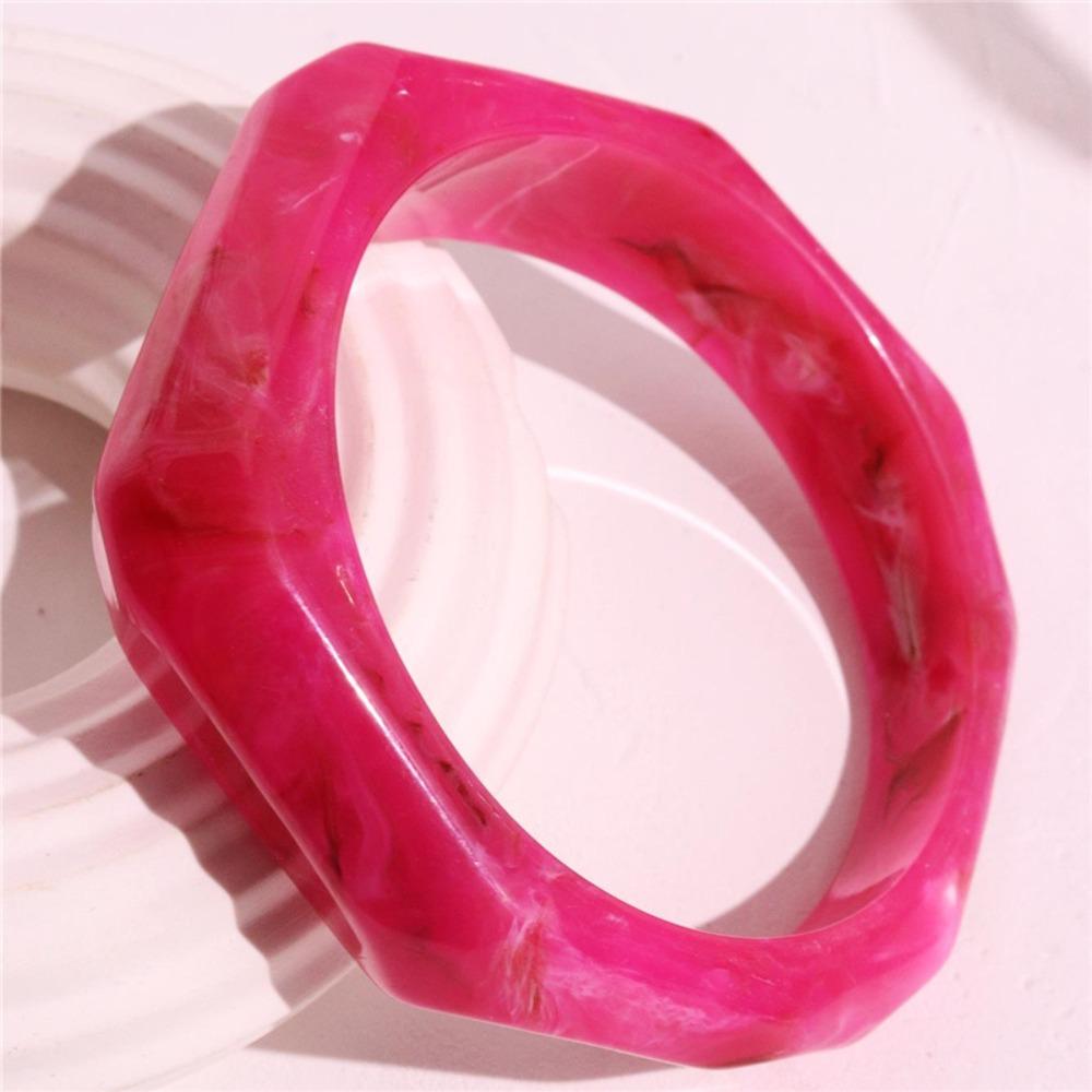 Geometric Resin Bangles Irregular Retro Hand Ring Temperament Chunky Bracelets  Lady