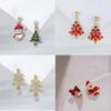 2 Pairs Fashion Christmas Snowman Christmas Earrings Fine Jewelry Asymmetric Earrings Cute Christmas Tree Stud Earrings
