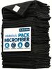 10 Pcs Black Microfiber Cleaning Cloths, Dry & Wet Use, Streak-Free Wiping, for Kitchen Bathroom Car