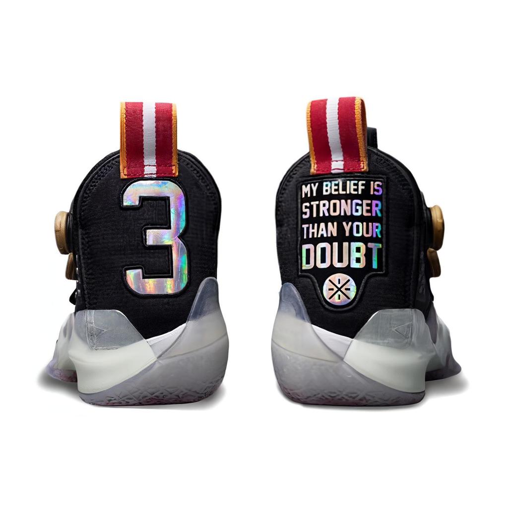 New LiNing WOW 8 Retirement Night Cushioned Slip Resistant Mid Top Basketball Shoes Men's Black ABEP001-3