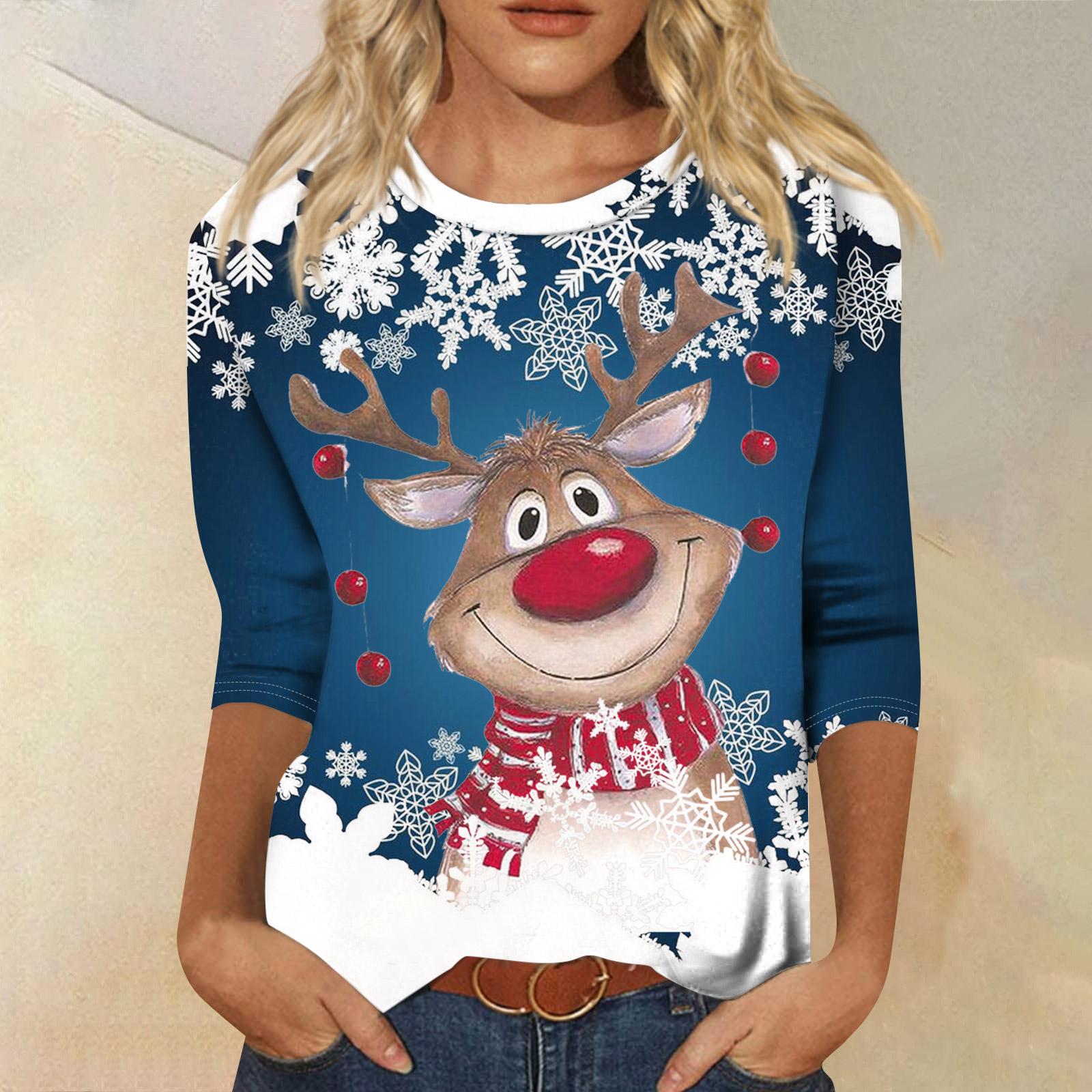 

Женская модная повседневная свободная футболка с круглым вырезом и рукавами 3/4 с принтом, женский топ XL белый