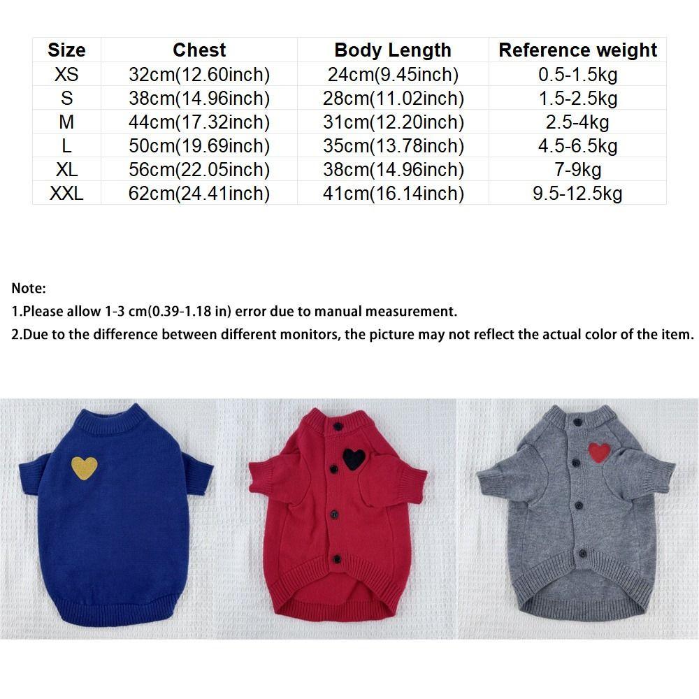 Heart Print Pet Cardigan Romantic Pet Knitted Coat Comfortable Spring Cat Clothes  Outdoor Walking
