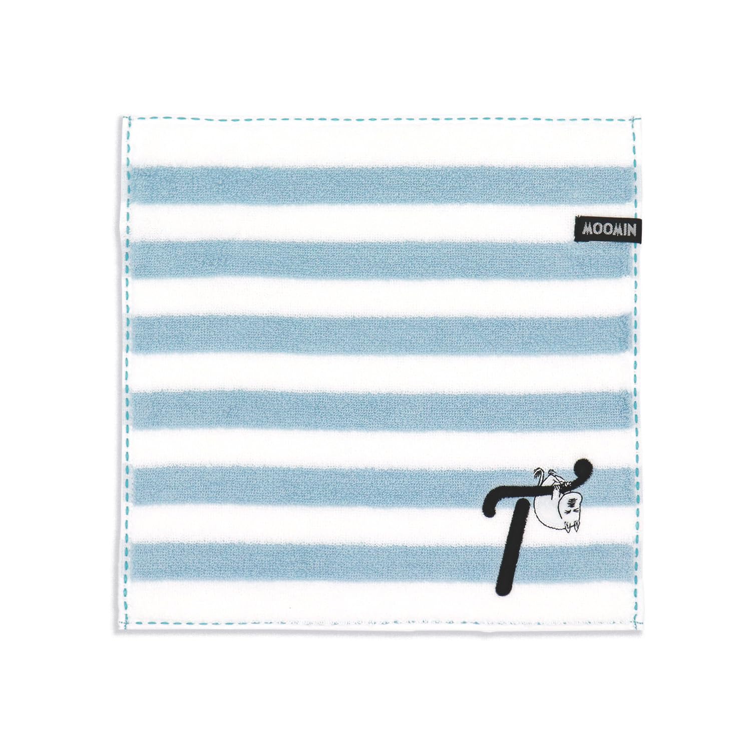 

MOOMIN Initial Stitch Moomin Towel Handkerchief BT Blue Initial T 25 x 25 cm 47-0290070 Approx.