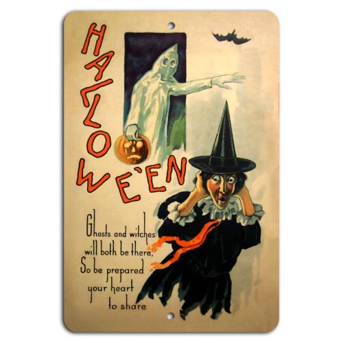 Spooky Halloween Night Ghosts Witches AwaitAluminumtin sign 20x30cm(7.8x11.8inch)