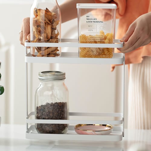 Spice Rack, Seasoning Rack, Space-Saving Kitchen Rack, Multi-Purpose Shelf, Pantry, Kitchen, Bathroom, Living Room, Tray, Under-Sink Storage, Seasonin