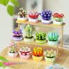 Non-Toxic Carden Toys Potted Succulent Cactus Mini Building Blocks Children Toys Flowers Blocks Thanksgiving Gifts